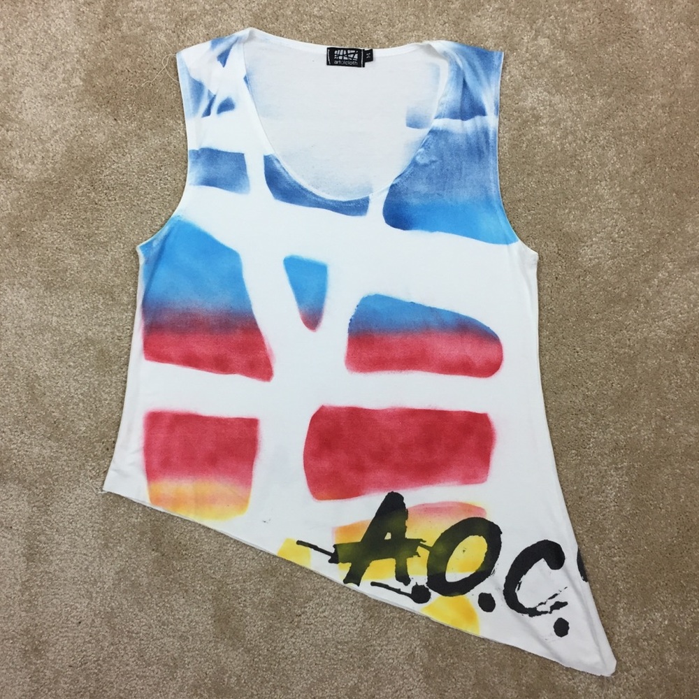 🌈 ART OF CLOTH Assymetrical GRAFITTI Tank TOP